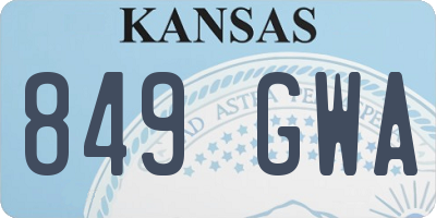 KS license plate 849GWA