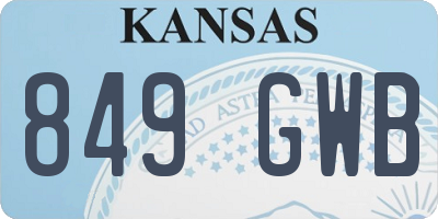 KS license plate 849GWB