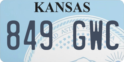 KS license plate 849GWC