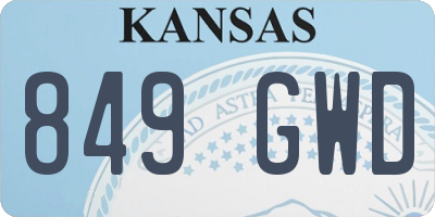 KS license plate 849GWD