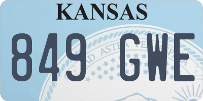 KS license plate 849GWE