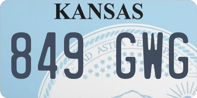 KS license plate 849GWG