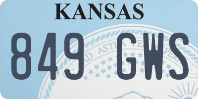 KS license plate 849GWS
