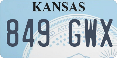 KS license plate 849GWX