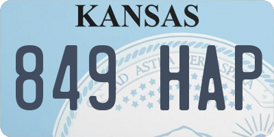KS license plate 849HAP