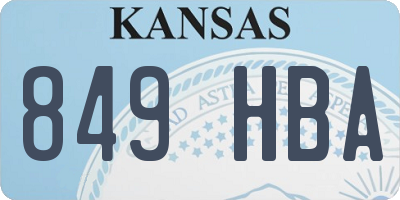 KS license plate 849HBA