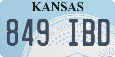 KS license plate 849IBD