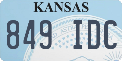 KS license plate 849IDC