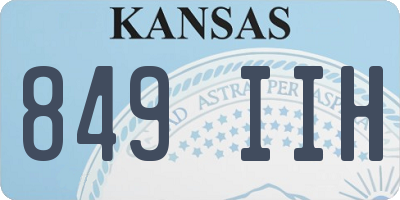 KS license plate 849IIH