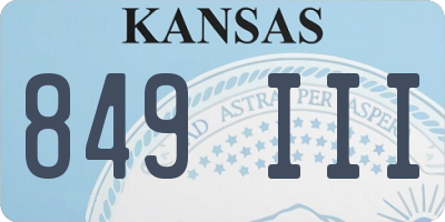 KS license plate 849III