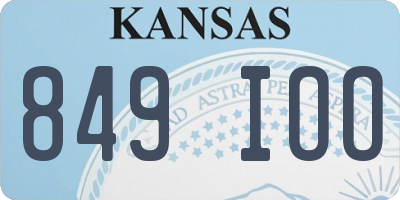 KS license plate 849IOO