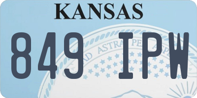 KS license plate 849IPW