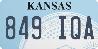 KS license plate 849IQA