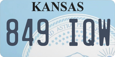 KS license plate 849IQW