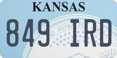 KS license plate 849IRD