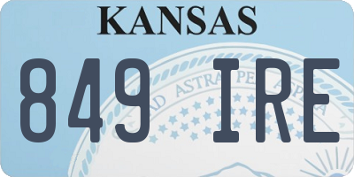 KS license plate 849IRE