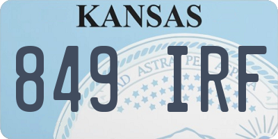 KS license plate 849IRF