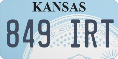 KS license plate 849IRT