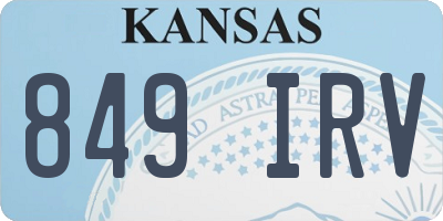 KS license plate 849IRV
