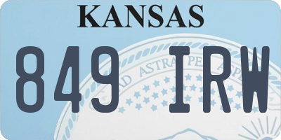 KS license plate 849IRW
