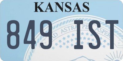 KS license plate 849IST