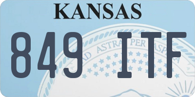 KS license plate 849ITF
