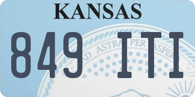 KS license plate 849ITI