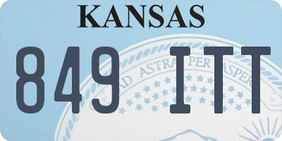 KS license plate 849ITT