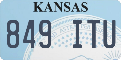 KS license plate 849ITU