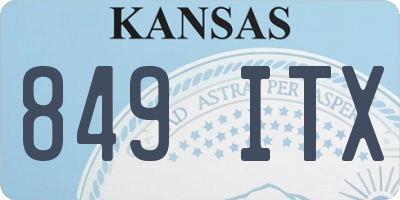 KS license plate 849ITX