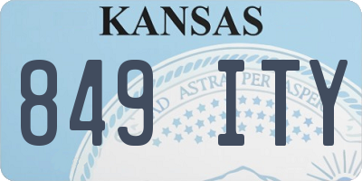 KS license plate 849ITY