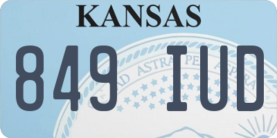 KS license plate 849IUD