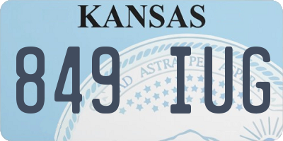 KS license plate 849IUG