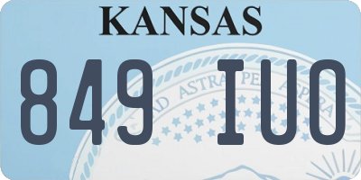 KS license plate 849IUO