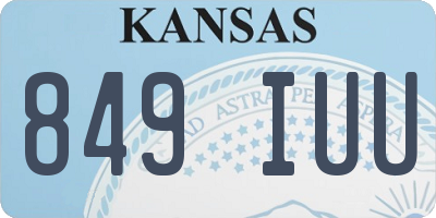 KS license plate 849IUU