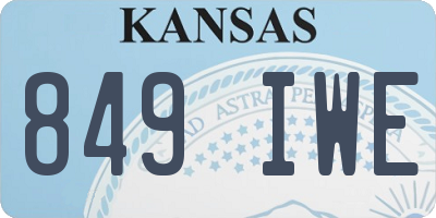 KS license plate 849IWE