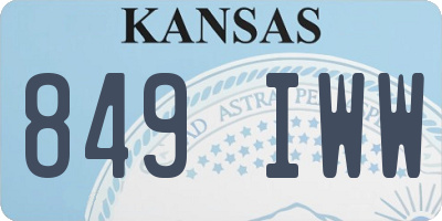 KS license plate 849IWW