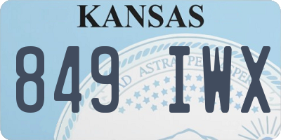 KS license plate 849IWX