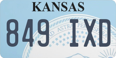 KS license plate 849IXD
