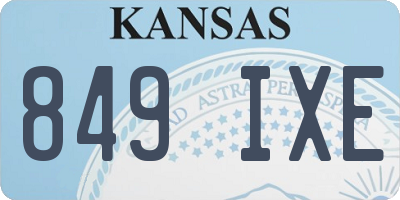 KS license plate 849IXE