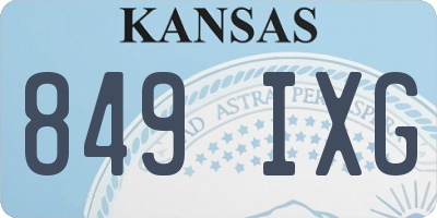 KS license plate 849IXG