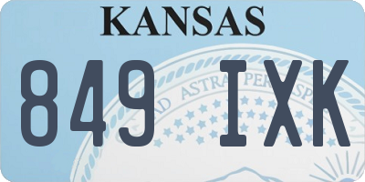 KS license plate 849IXK