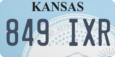 KS license plate 849IXR
