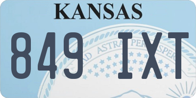 KS license plate 849IXT