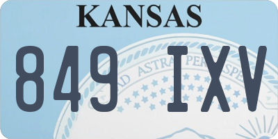 KS license plate 849IXV