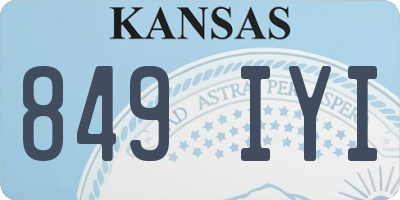 KS license plate 849IYI