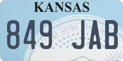 KS license plate 849JAB