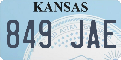 KS license plate 849JAE