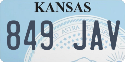 KS license plate 849JAV