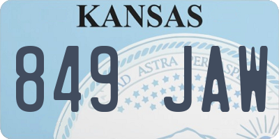 KS license plate 849JAW